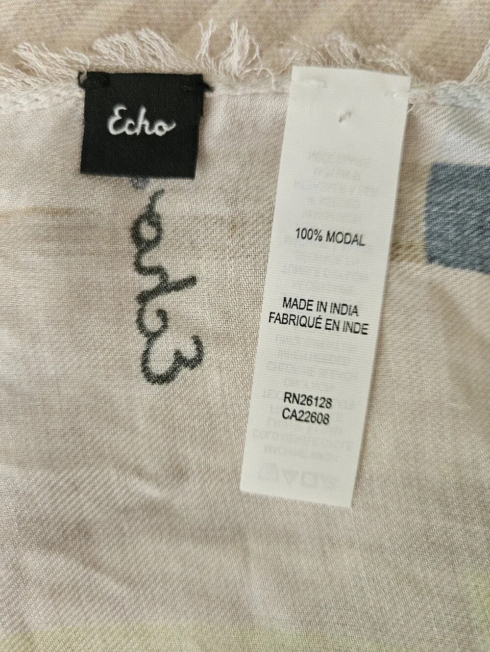 ECHO Colorful Graphic Geometric Plaid Modal Scarf Wrap | SZ 72